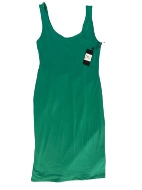 Denim Co. Green Scoop Neck Tank Dress